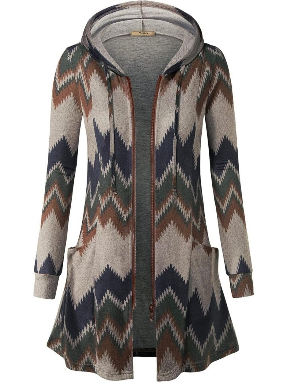 Lightweight Zip-Up Long Hoodie Jacket for Women | Open Front Tunic Cardigan